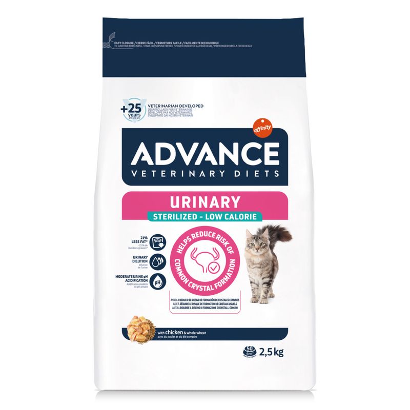 ADVANCE CAT URINARY ESTERILIZADO BAJO EN CALORIAS 2,5 KG