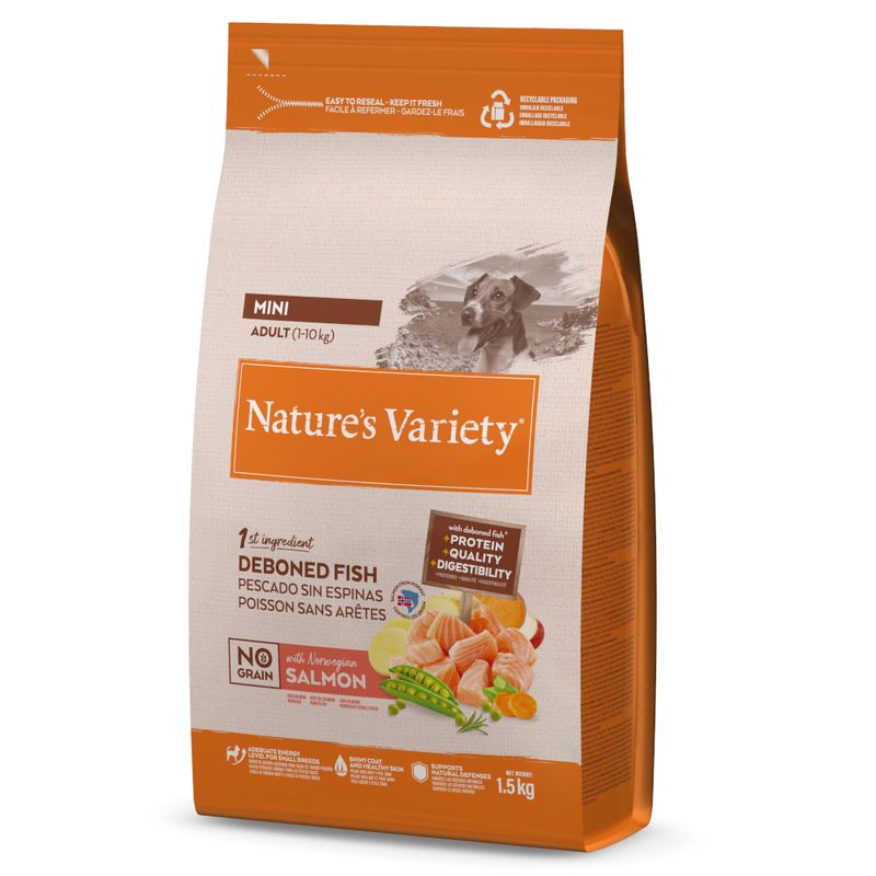 NATURE VARIETY DOG ORIGINAL MINI ADULT SALMON NO GRAIN 1,5 KG