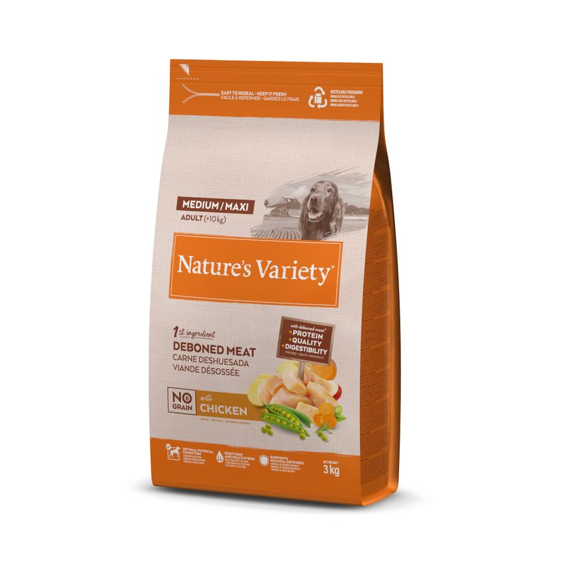 NATURE VARIETY DOG NO GRAIN MEDIUM/MAXI POLLO 3KG