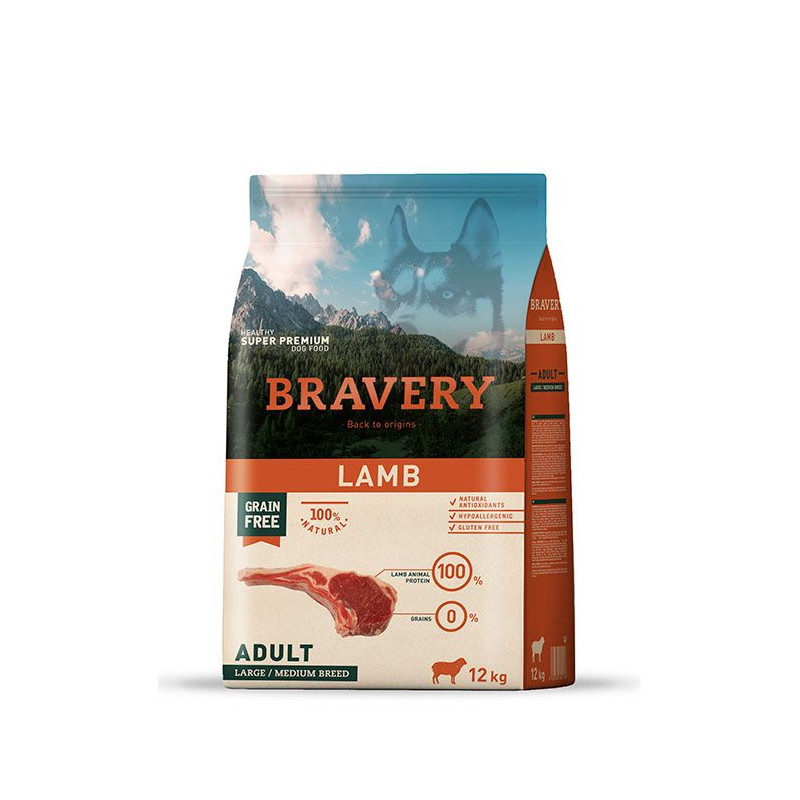 BRAVERY LARGE/MEDIUM ADULT LAMB 12KG