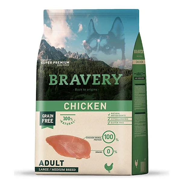 BRAVERY LARGE/MEDIUM ADULT CHICKEN 4KG