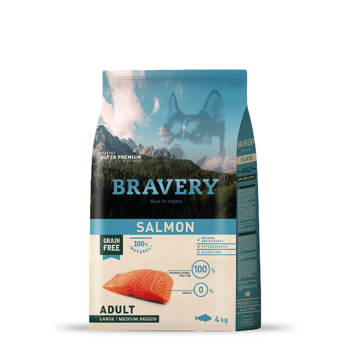 BRAVERY LARGE/MEDIUM ADULT SALMON 4KG