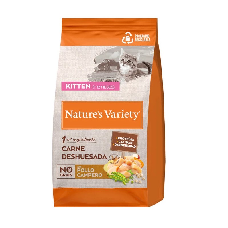 NATURE VARIETY NO GRAIN KITTEN POLLO 1,25KG 