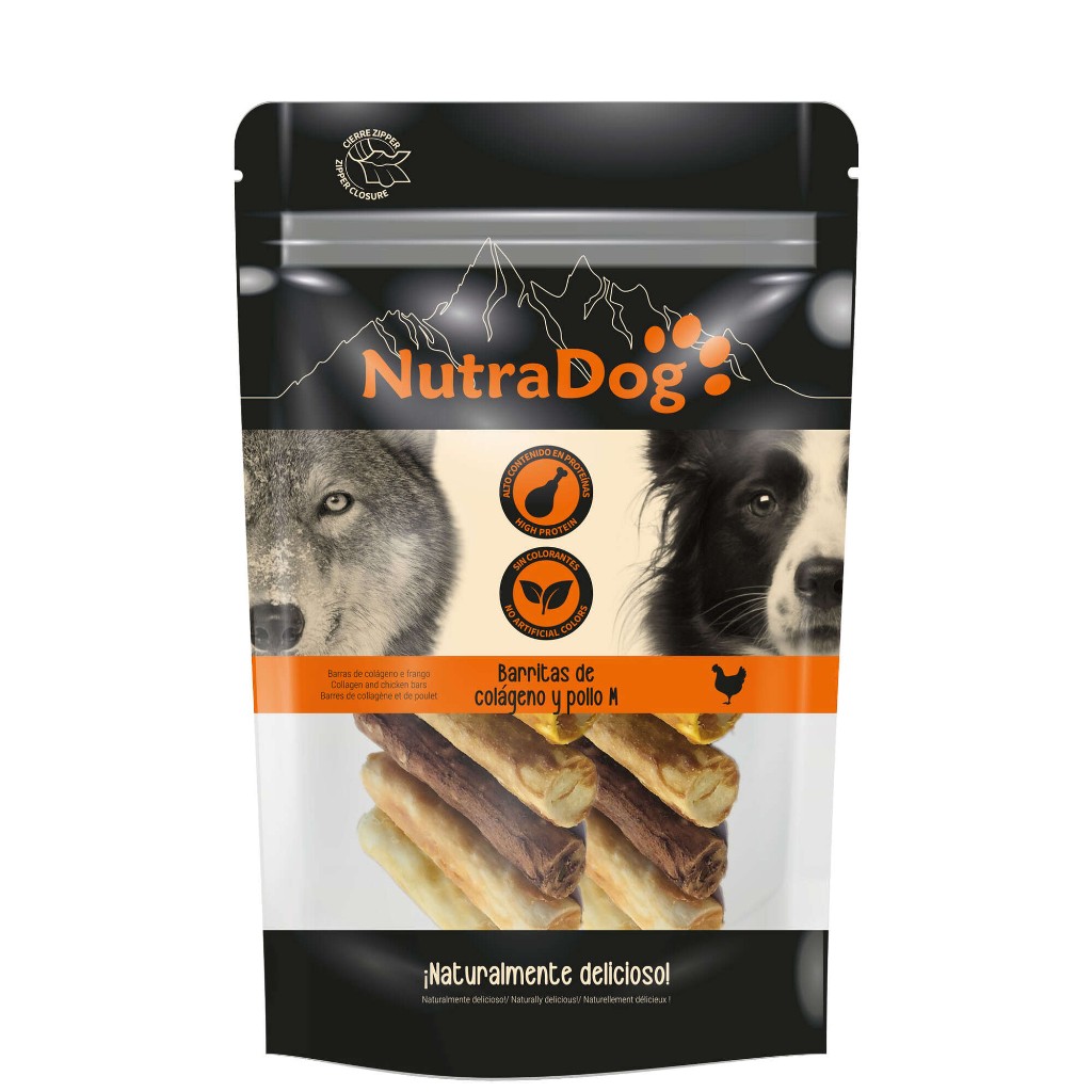 BARRITAS DE POLLO Y COLAGENO M 100G